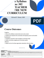 Course Syllabus The Teacher and The New Curriculum