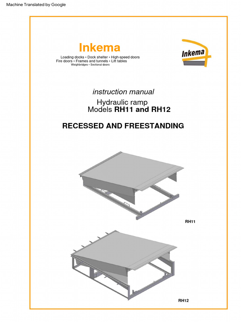 Inkema Hydraulic Ramp Instruction Manual (Translated To En) | PDF ...