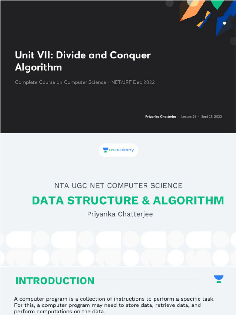 Unit VII Divide and Conquer Algorithm With Anno | PDF