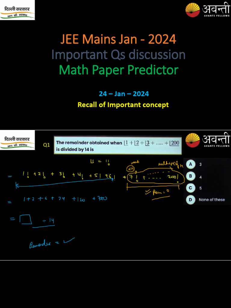 Maths Notes Pratice Session 2024 | PDF