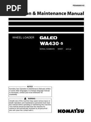 WA430-5 Opps and Maint | PDF | High Voltage | Safety