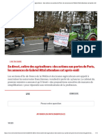 En Direct, Colère Des Agriculteurs - Des Actions Aux Portes de Paris, Les Annonces de Gabriel Attal Attendues Cet Après-Midi