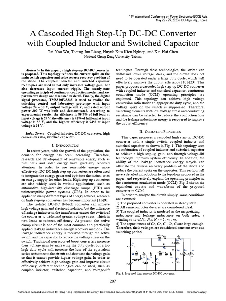 High Step-Up DC-DC Converter Design | PDF | Capacitor | Inductance