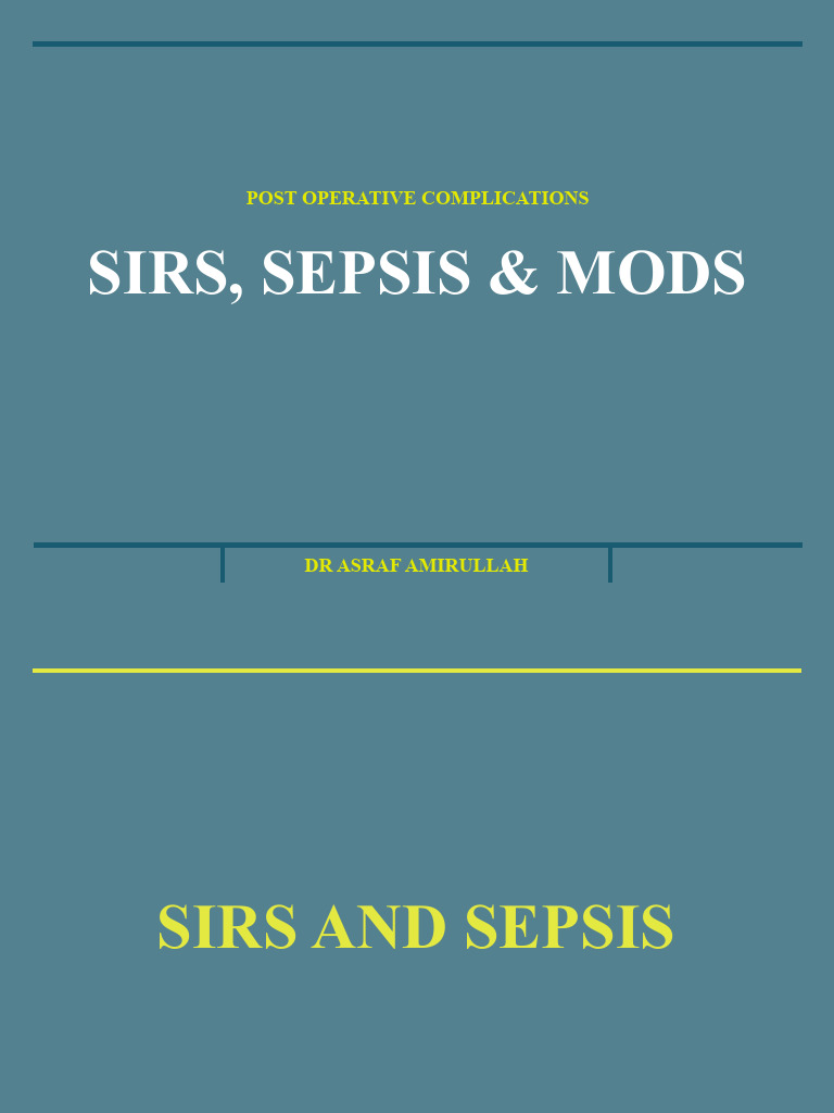 SIRS, Sepsis, and MODS Overview | PDF | Sepsis | Intensive Care Medicine