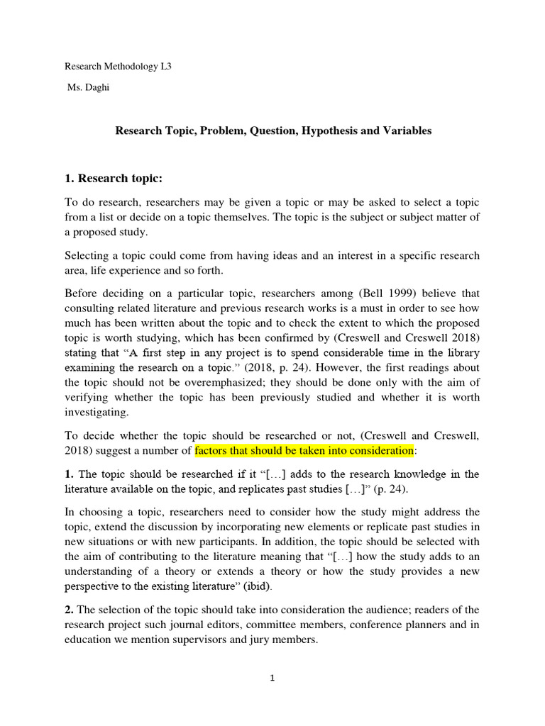 Research Variables and Hypotheses Explained | PDF | Quantitative ...