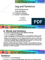 (Semantics of English) Words and Sentences