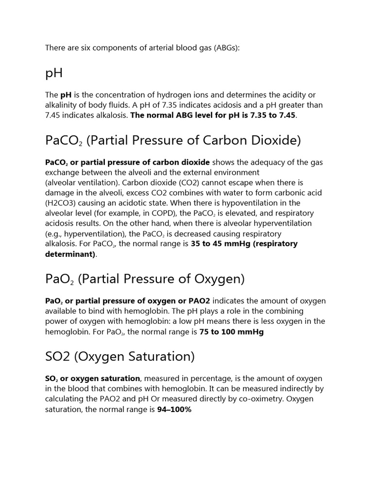 Arterial Blood Gas Analysis Guide | PDF | Causes Of Death | Clinical ...