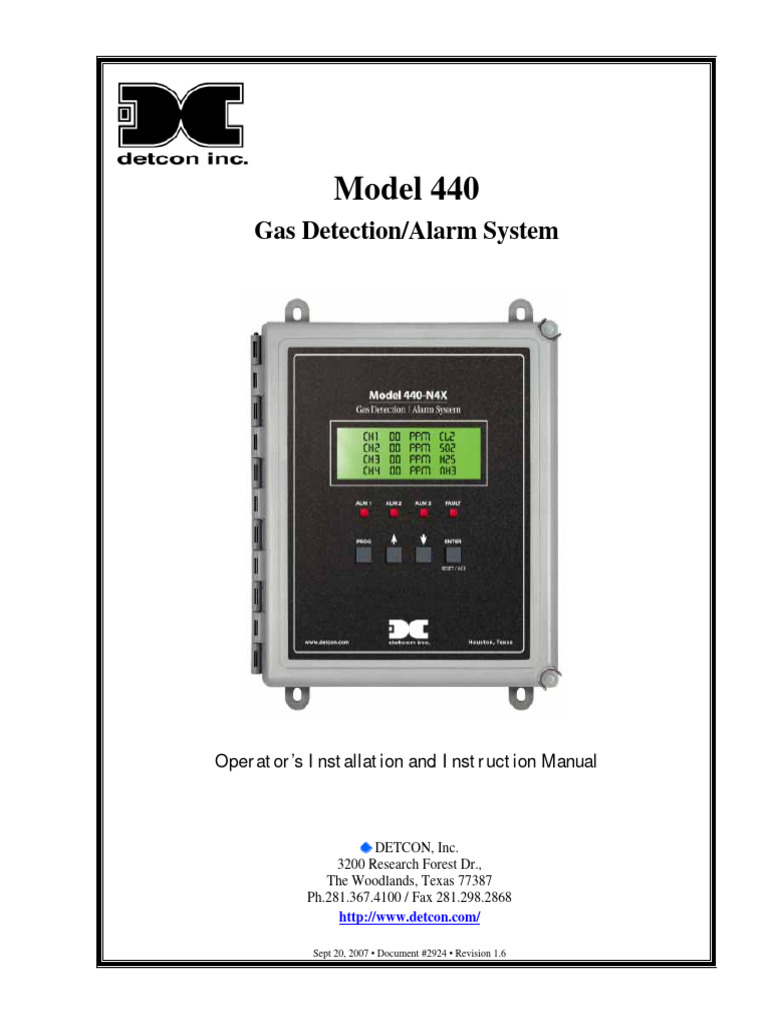Model 440 Gas Detection Manual | PDF | Relay | Switch