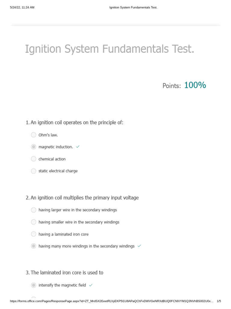 Ignition System Fundamentals Test Download Free PDF Ignition System
