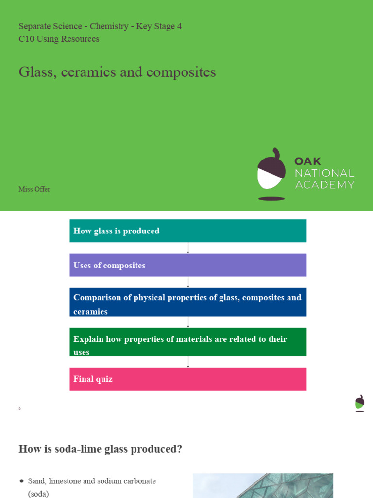 Glass Ceramics And Composites Gcse Chemistry Presentation Pdf