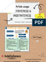 W1 - Article Usage Definiteness and Indefiniteness