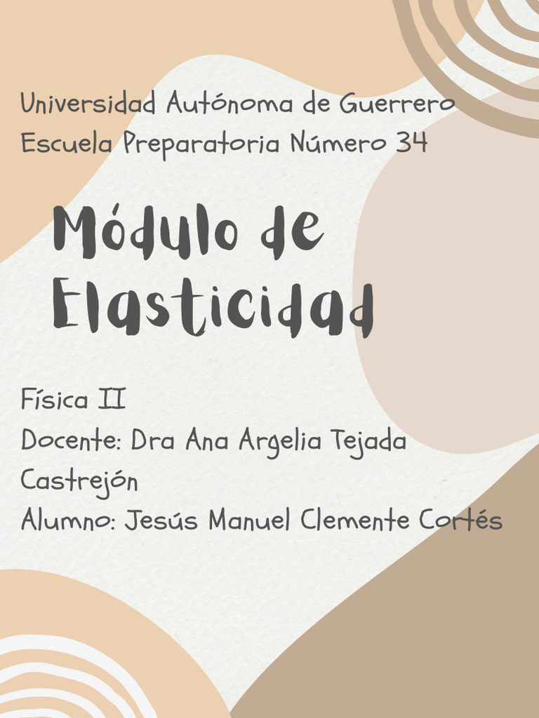 Módulo de Elasticidad: Definición y Aplicaciones | PDF | Métodos y ...