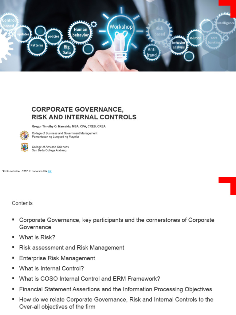 Corporate Governance and Risk Management | PDF | Internal Control | Risk
