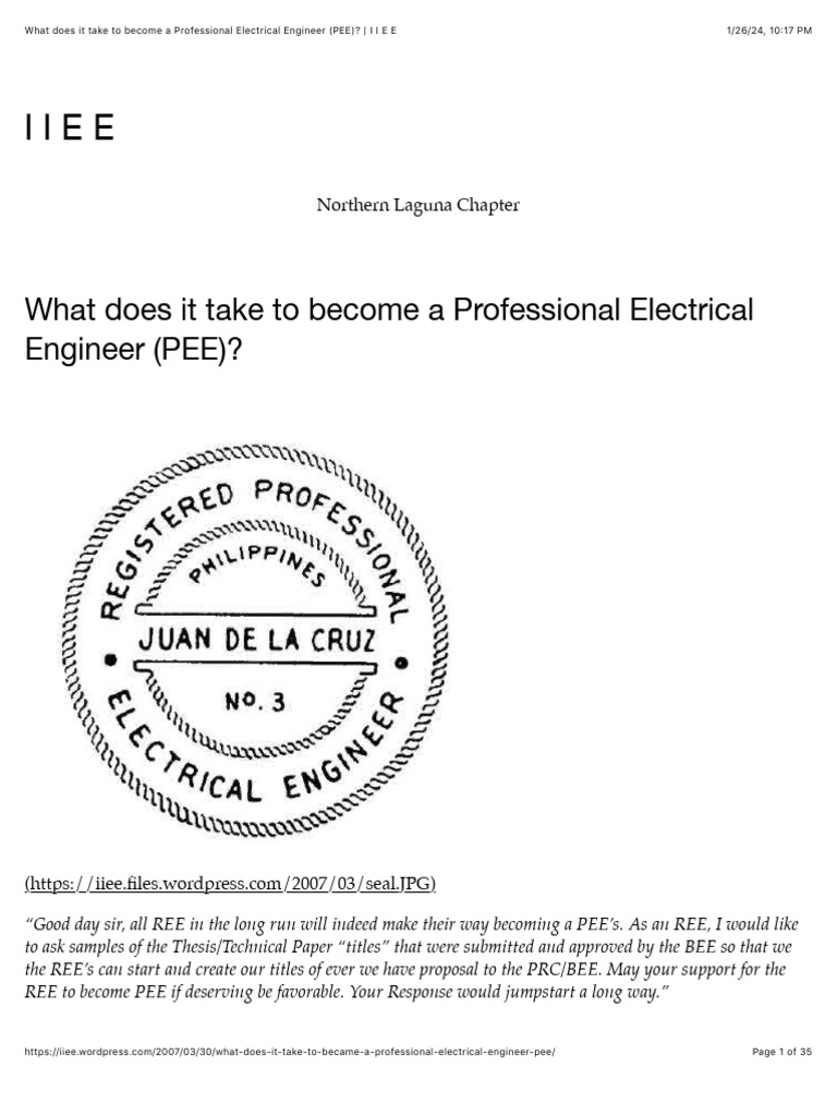What Does It Take To Become A Professional Electrical Engineer (PEE ...
