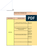 Tabla de Especificaciones Prueba Internados