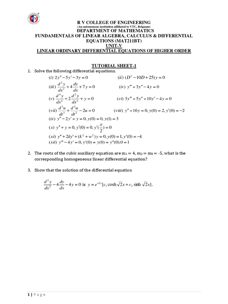 Advanced Differential Equations | PDF | Equations | Differential Equations