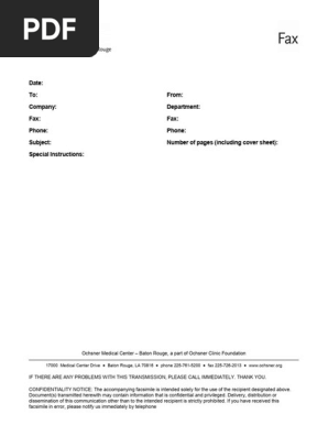 Generic Fax Cover Sheet