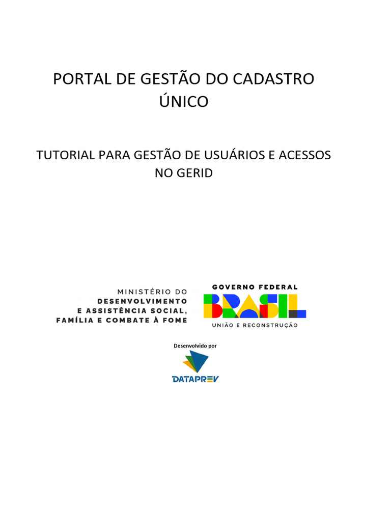 Tutorial de Gestão de Acessos no GERID | PDF | Janela (informática ...