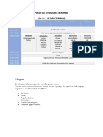 PLANO DE ATIVIDADES SEMANAL Semana de 11 A 15