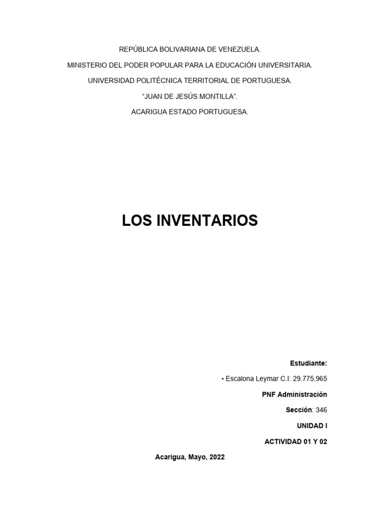 Los Inventarios | PDF | Inventario | Business