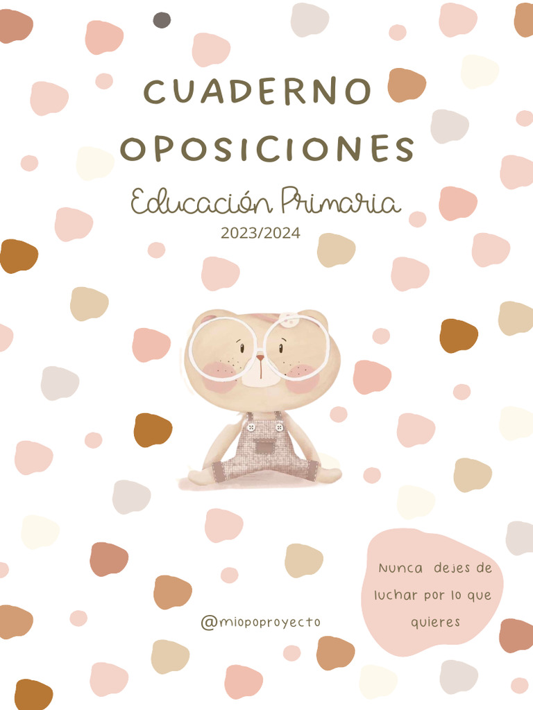 Cuaderno Del Opositor 2023 2024 PDF Educaci n Primaria Plan De 