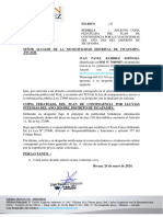 Solicito Copia Fedateada Del Plan de Contingencia Por Lluvias Intensas Del Año 2024 Del Distrito de Ticapampa.