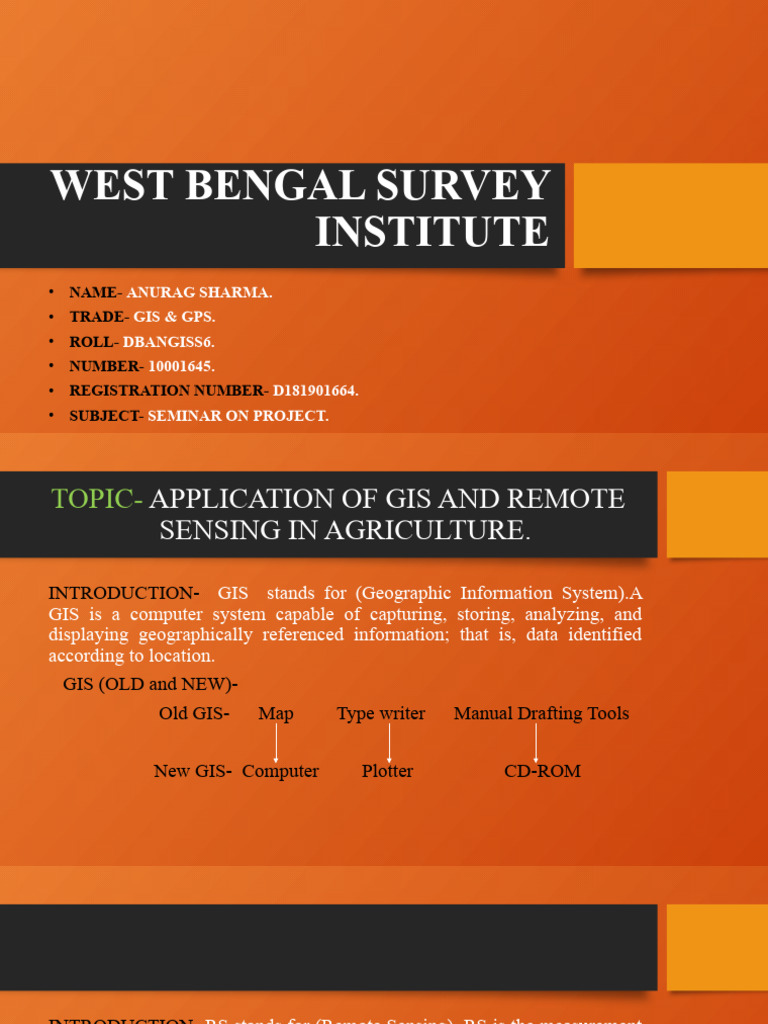 GIS and Remote Sensing in Agriculture | PDF | Geographic Information ...