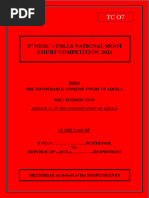 1 NHRC - Uslls National Moot Court Competition, 2024: The Honourable Supreme Court of Aquila Writ Jurisdiction