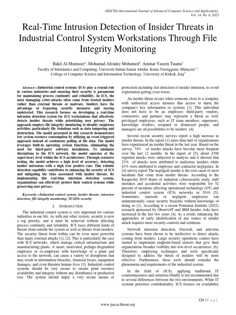 Real-Time Intrusion Detection of Insider Threats in Industrial Control ...