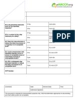 Ehaccp - Decision Tree Form