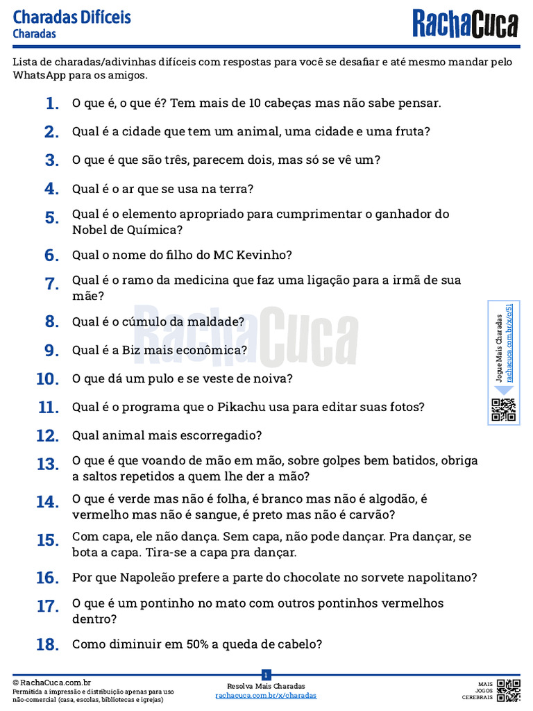Charadas Dificeis Pdf