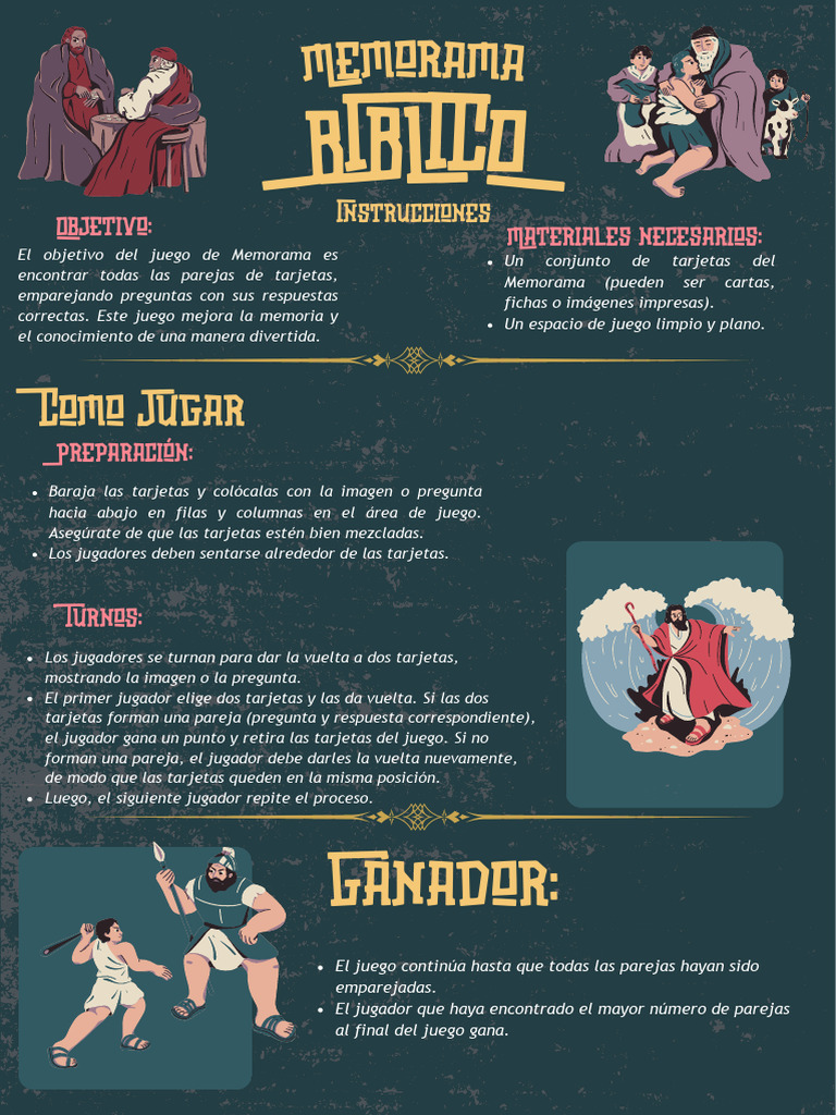 Instrucciones para Memorama Bíblico | PDF