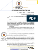 Resolución de Alcaldía #392 - Aprobar La Adjudicación Del Predio A Favor Del Ilustre Colegio de Abogados de Pasco