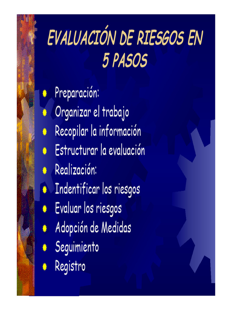 Evaluación de Riesgos en 5 Pasos | PDF | Riesgo | Medicina CLINICA