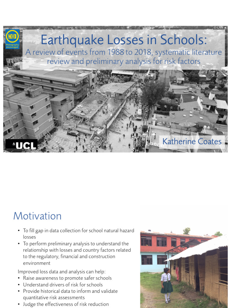Earthquake losses in schools a review of events from 1988 to 2018
