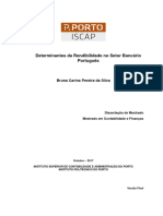Determinantes Da Rendibilidade No Setor Bancário Português: Bruna Carina Pereira Da Silva