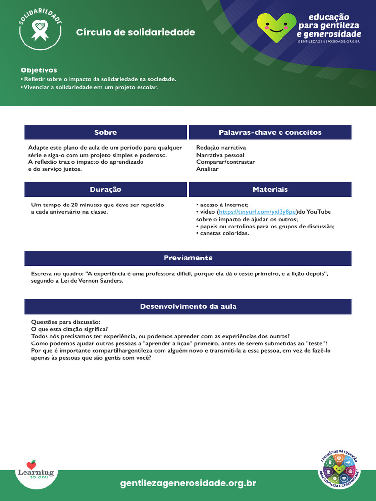 DDDK SOLIDARIEDADE Circulo de Solidariedade | PDF