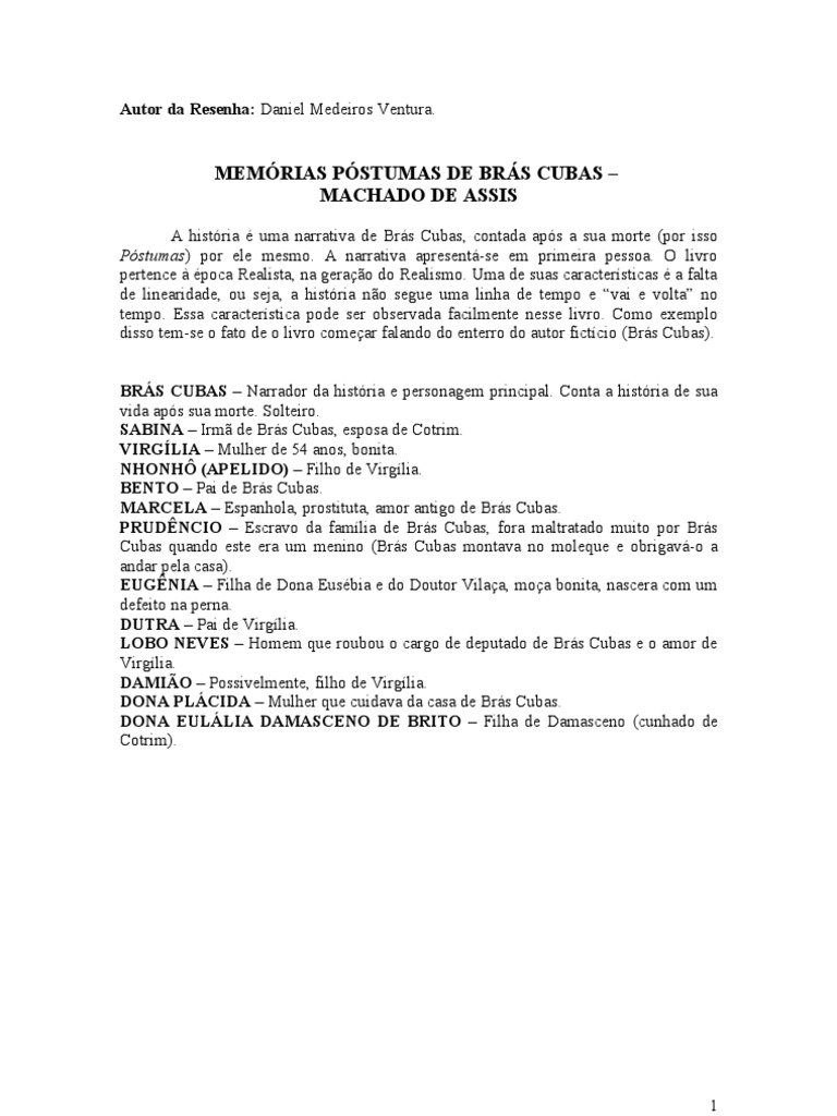 Memórias Póstumas de Brás Cubas PDF