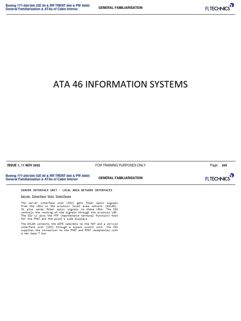 ATA 46 Overview for Boeing 777 Flight Crew | PDF | Information And ...
