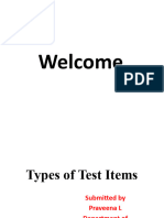 Types of Test Items 