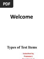 Types of Test Items 