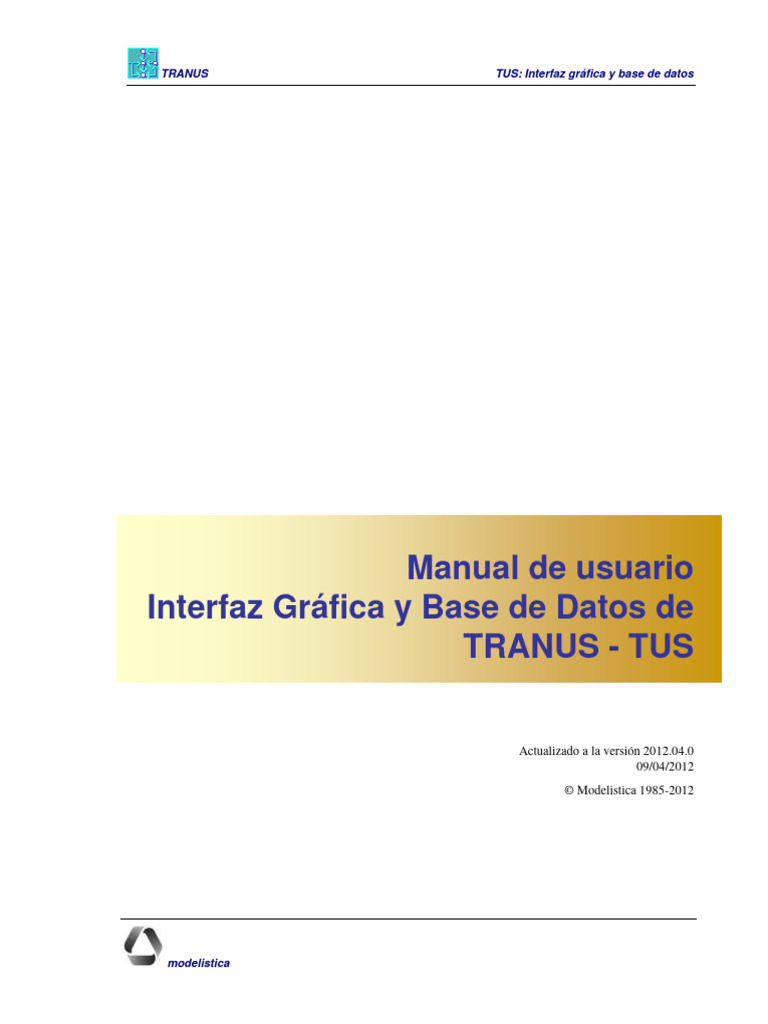 Manual de Usuario TRANUS TUS | PDF | Sistema de información geográfica ...