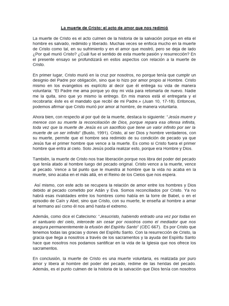 La Muerte de Cristo | PDF | Jesús | Pecado