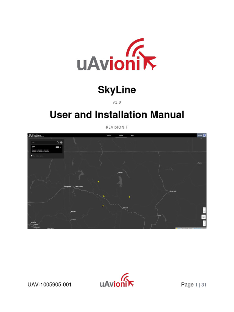 SkyLine User and Installation Manual - UAV-1005905-001 Rev F | PDF | Ip ...