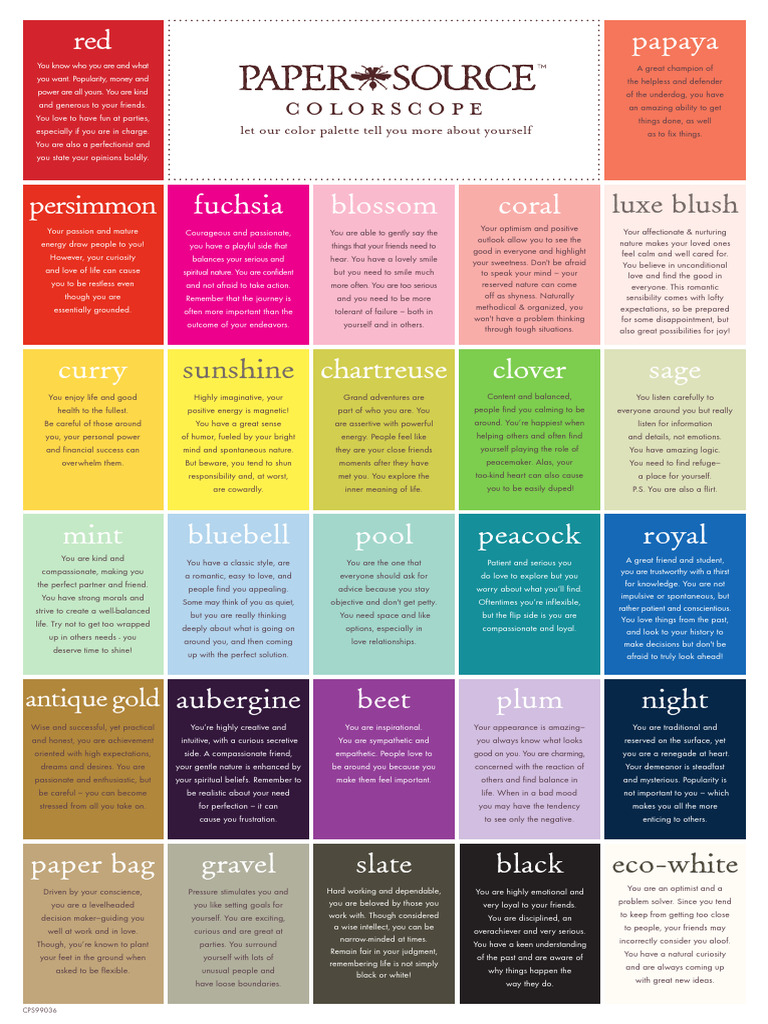 ColorScope Personality Insights | PDF | Curiosity | Love