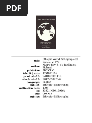 「The Economy of Ethiopia」　Keith Griffin Ethiopia World Bibliographical | PDF | Ethiopia