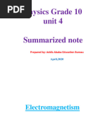 Physics Grade 10 Unit 4 Summarized Note