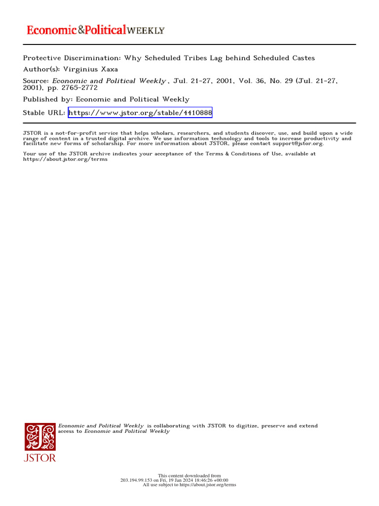 Scheduled Tribes vs. Scheduled Castes | PDF