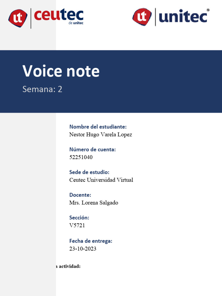 Voicenote de Nestor Varela | PDF