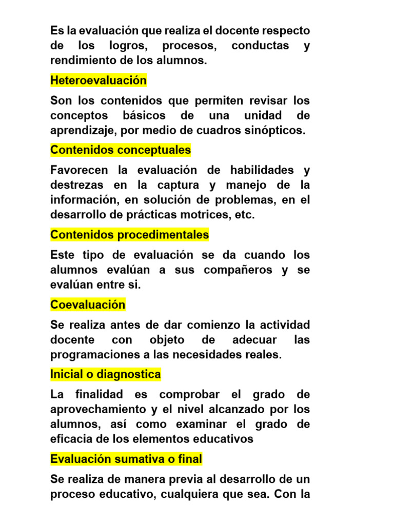 Tipos y Estrategias de Evaluación Educativa | PDF | Evaluación | Enseñando